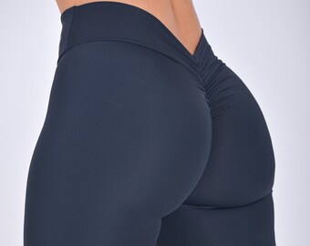 V Back Scrunch High Waist Yoga Flares Pants Push Up Sports Leggings