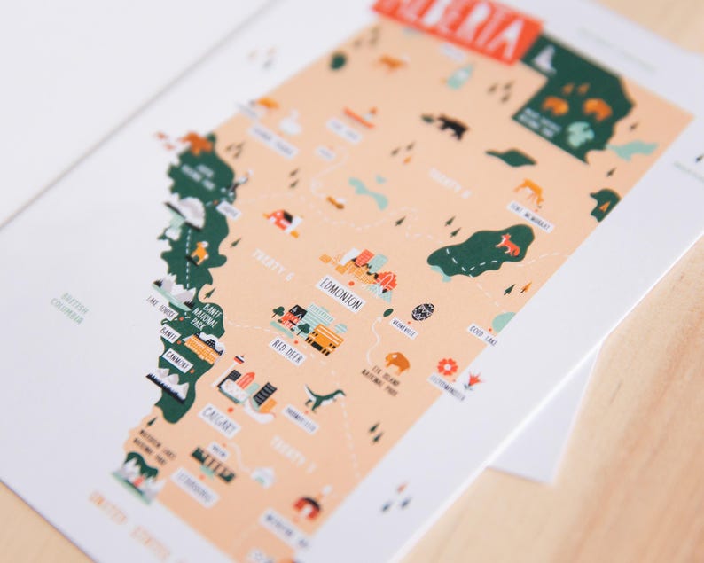 Alberta Map Postcard // 4x6