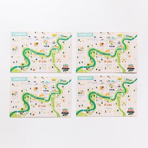 Edmonton Map Postcards // Set of 4 4x6" Postcards of Edmonton, Alberta