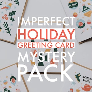 Pack de cartes de vœux imparfaites pour les Fêtes | Jeu de 4 cartes vierges légèrement imparfaites + enveloppes fabriquées avec du papier issu de sources durables