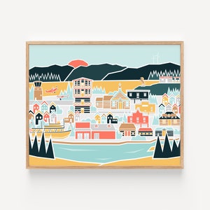 Impression de Whitehorse // Impression illustrée de 20 x 10 po. sur papier d'art par l'illustratrice Stephanie Simpson
