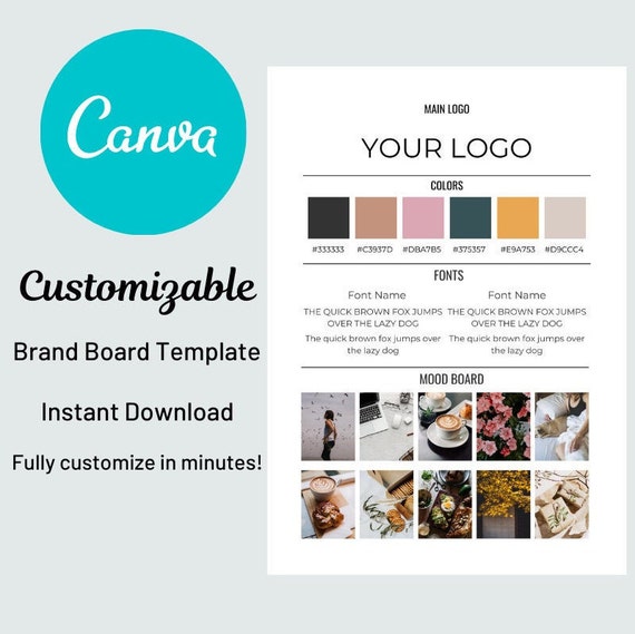 Brand Board Template for Canva Canva Brand Style Guide | Etsy