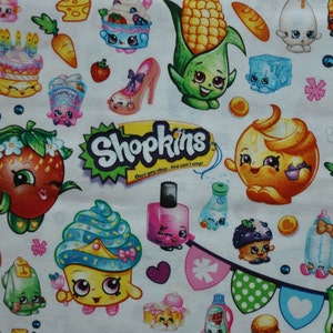 Shopkins Party Fabric - 100% Cotton Quilt Fabric - End of Bolt Sale - By Springs Creative