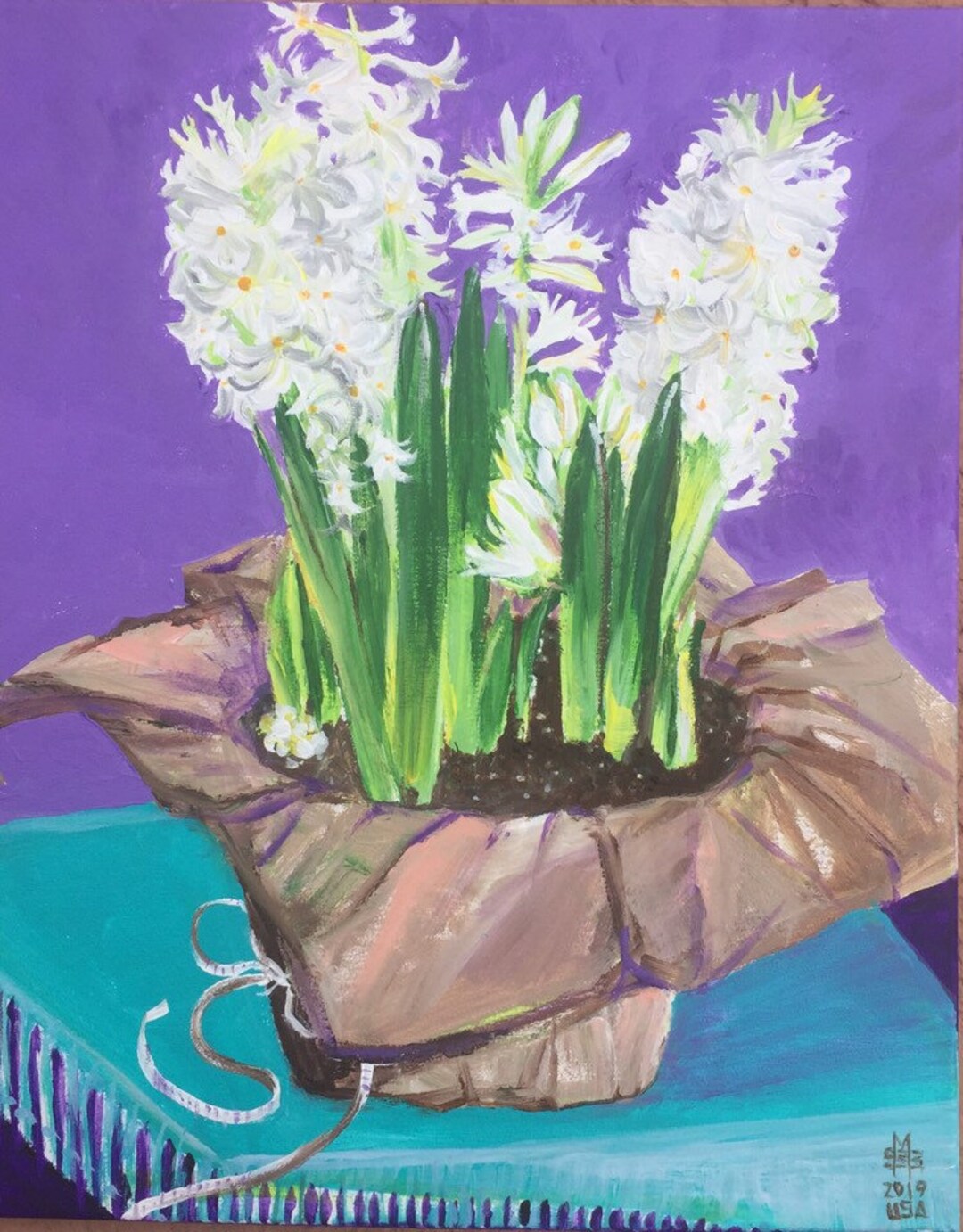 SPRING HYACINTHS is a Fresh Floral Acrylic Painting Etsy