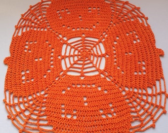 Boo-tifully Crafted: Festive Halloween Handmade Doily, Perfect for Unique Decor