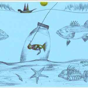 Tenga en cuenta a sí mismo! La vida inequívoca de la cartera de meta arte del pescador Reclamated "Además de la impresión"