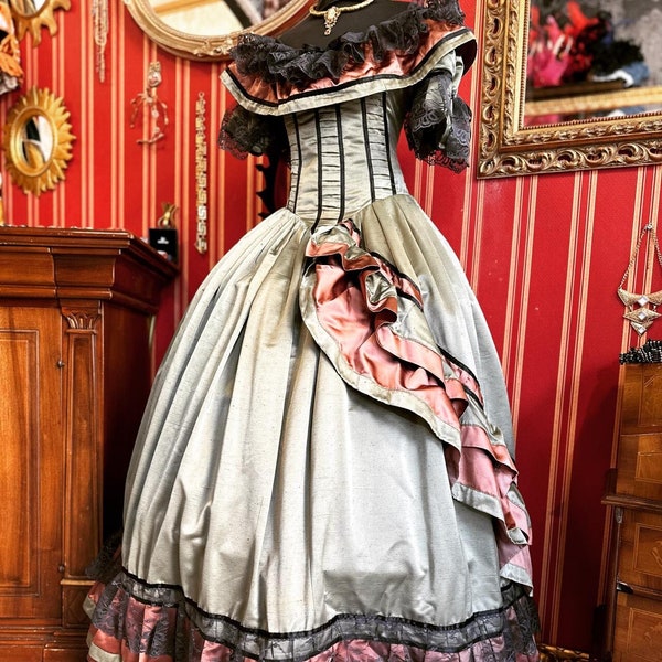 Robe historique 1800 Costume femme pour danse du 19ème siècle