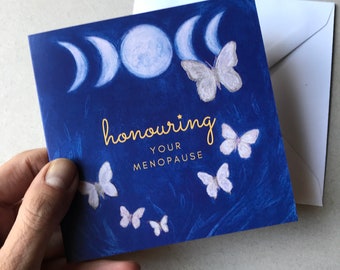 Menopause greeting card, 'Honouring your Menopause' spiritual greetings card to mark and celebrate the sacred rite of passage of menopause