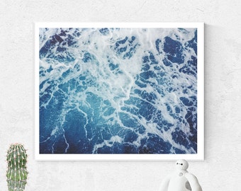 Beach Print, Ocean Waves print, Beach Wall Art, Blue Aqua Abstract, Ocean Water Print, Coastal Wall Art, Printable Art, Landscape print