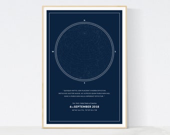 Star map poster, custom star map poster, printable star map, unique custom star map, personalised star map, gift idea