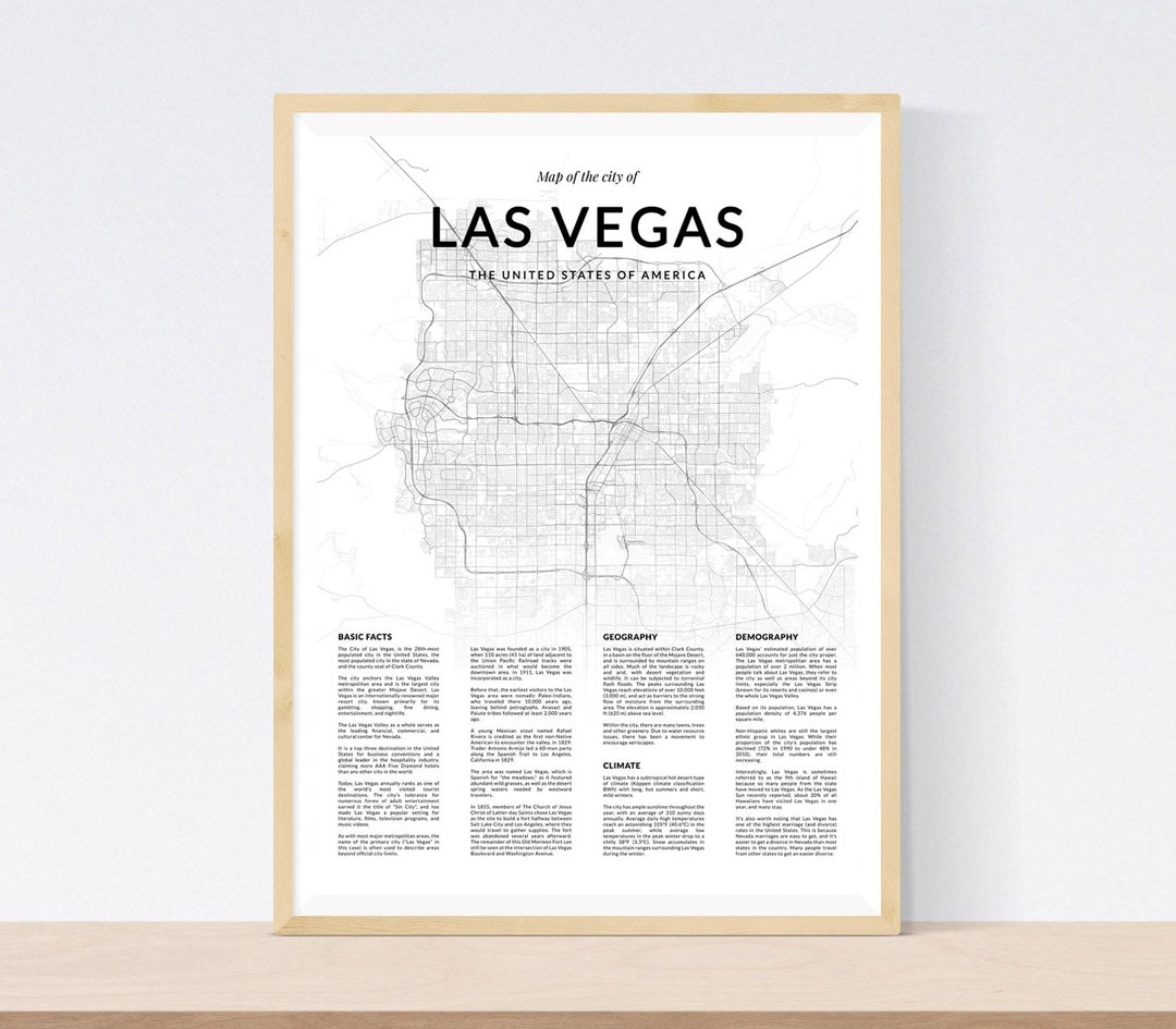 Printable City Map of Las Vegas. Get Your Favourite City Printed and ...