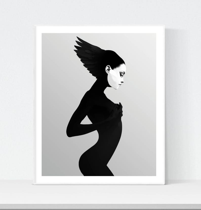black and white scandinavian art