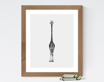 Giraffe Print, Giraffe wall art, Giraffe photography, Printable Art, Nursery Print, Black and White Nursery Decor, Nursery decor, nursery