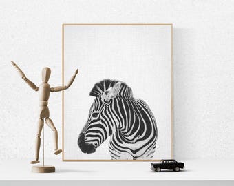 Zebra Print, Zebra Photo, Zebra  Wall Art, Savannah animal print, Nursery Decor, Black and White Animal Photography, scandinavian print