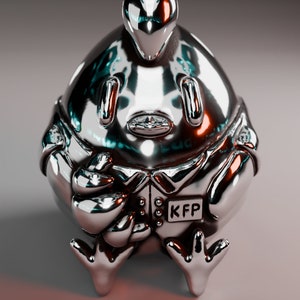 KFP Quaso-Loving Chimkin Employee Sterling Silver Pendant - A Charming Accessory for Takanashi Kiara & Hololive Fans