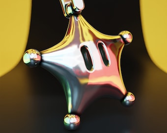 Mario Grand Star pendant in sterling silver