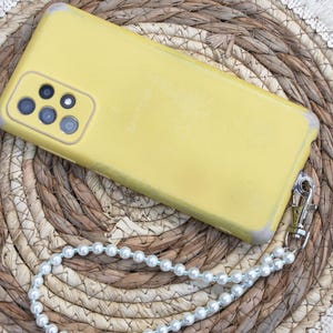 Telefoonkoord parel - groene kraaltjes, telefoonkoordje, kralen telefoonkoord