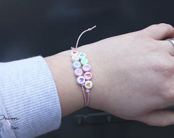 Bracelets Bff lacés sur cordon de cire, bracelet Bffs sur cordon de cire, bracelet bffs ensemble, bracelet cordon de cire rose