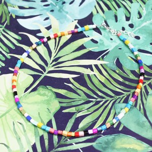 Choker with cubes beads, summery choker, cubes beads choker