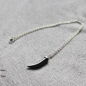 Shark charm necklace, necklace with shark tooth, silver necklace, necklace with shark charm