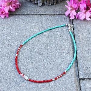 Miyuki gemstone beads choker, choker with beads, choker, miyuki choker, gemstone bead choker