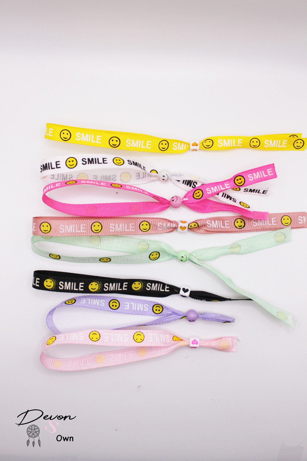 Ribbon Bracelets Smiley, Smiley Bracelets - Etsy