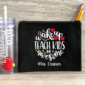 Personalized Teacher Tumbler and Pencil Case Set, Teacher Gift, Teacher Appreciation, Back to School, Meet the Teacher, Holiday Gift