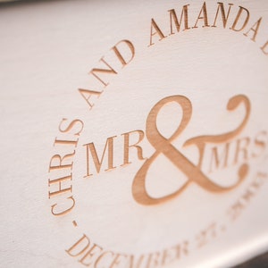 Mr. & Mrs. Three Compartment Anniversary Wine Box image 5