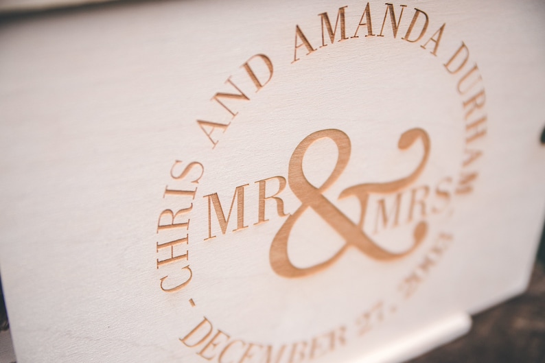 Mr. & Mrs. Three Compartment Anniversary Wine Box image 5