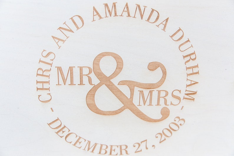 Mr. & Mrs. Three Compartment Anniversary Wine Box image 3