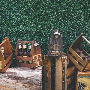 Group of 6 Customized Brewing Company Beer Caddies