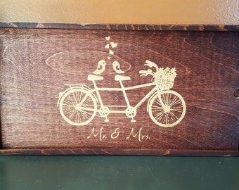 Bicycle Wedding Double Wine Box