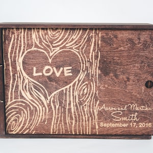 Rustic Tree Anniversary 3 Bottle Wine Box - Single Lid