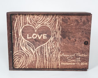 Rustic Tree Anniversary 3 Bottle Wine Box - Single Lid