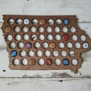 State of Iowa Bottle Cap Holder