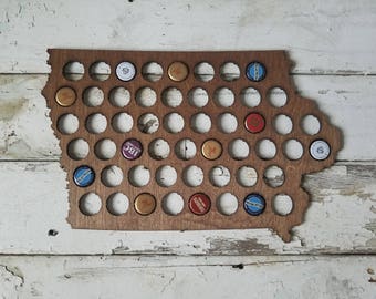 State of Iowa Bottle Cap Holder