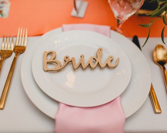 Bride & Groom Laser Cut Place Settings