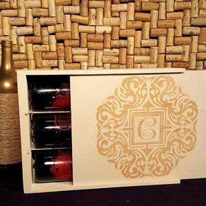 Wedding 3 Wine Box - Single Lid - Monogram