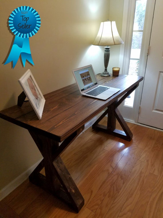 Farmhouse Rustic X Wood Desk Etsy