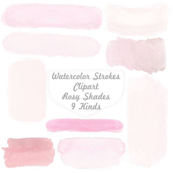 Pink Handpainted Watercolor Banners Labels Clipart Pink Etsy
