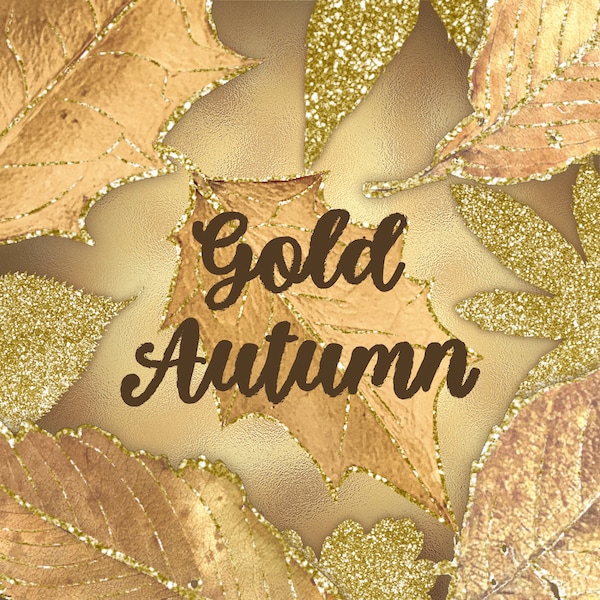 Fall Leaves Clipart, Gold foil leaves, Autumn Leaves clipart, Fall Leaves Overlays, Fall Clipart, Gold Leaf Clipart, Thanksgiving, Halloween