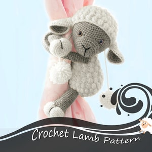 Lamb Curtain TieBack -  Sheep - Amigurumi - Tieback - Lamb - crochet sheep - crochet lamb -doll  Toy Stufed animal - Bayby Shower