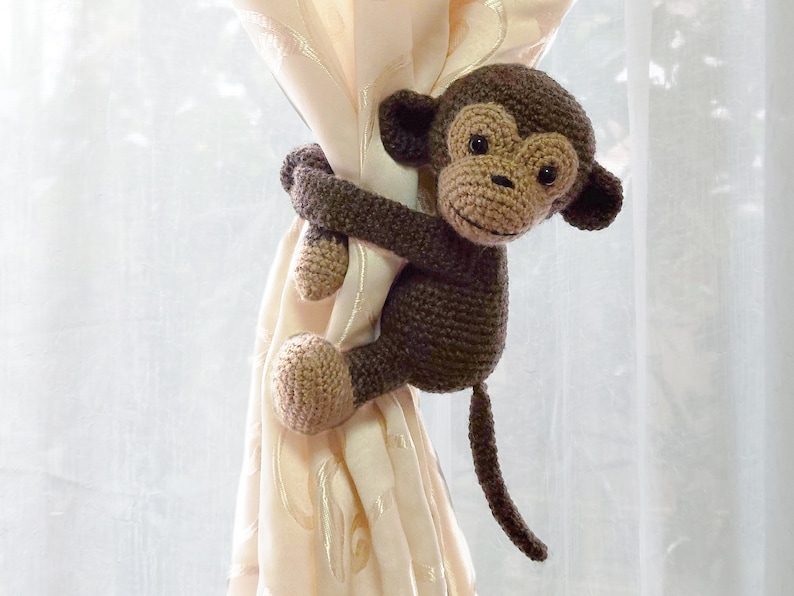 PDF Monkey Pattern Amigurumi Curtain Tie Back Crochet Etsy