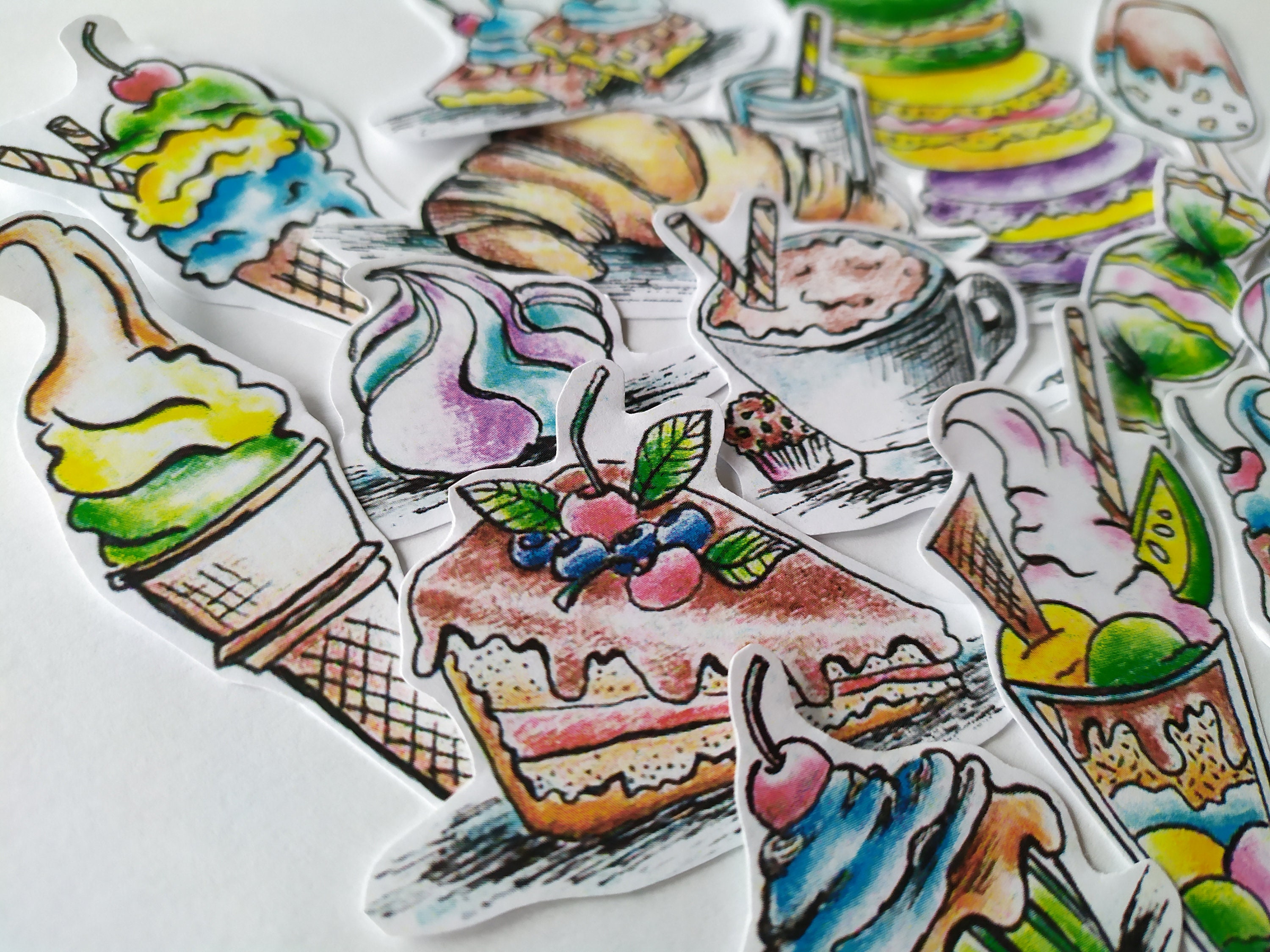 printable sticker sheet digital stickers hand drawn etsy