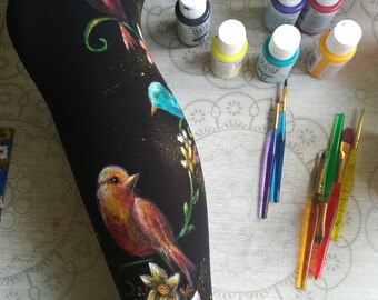 Bird Leggings, Bird Women's Tights, Colorful Birds, Nature Leggings