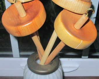 Finished Maple Drop Spindle for Spinning Top Whorl SUPERFAST Shipping!