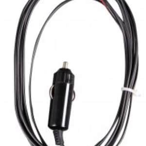 May include: Black car charger with a long black cord. The charger has a standard cigarette lighter plug and a black connector on the other end.
