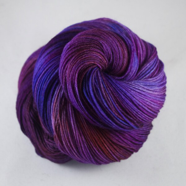 Hand Dyed Sock Yarn, hand dyed wool, variegated sock yarn, tonal sock yarn, nylon sock yarn, pink, purple