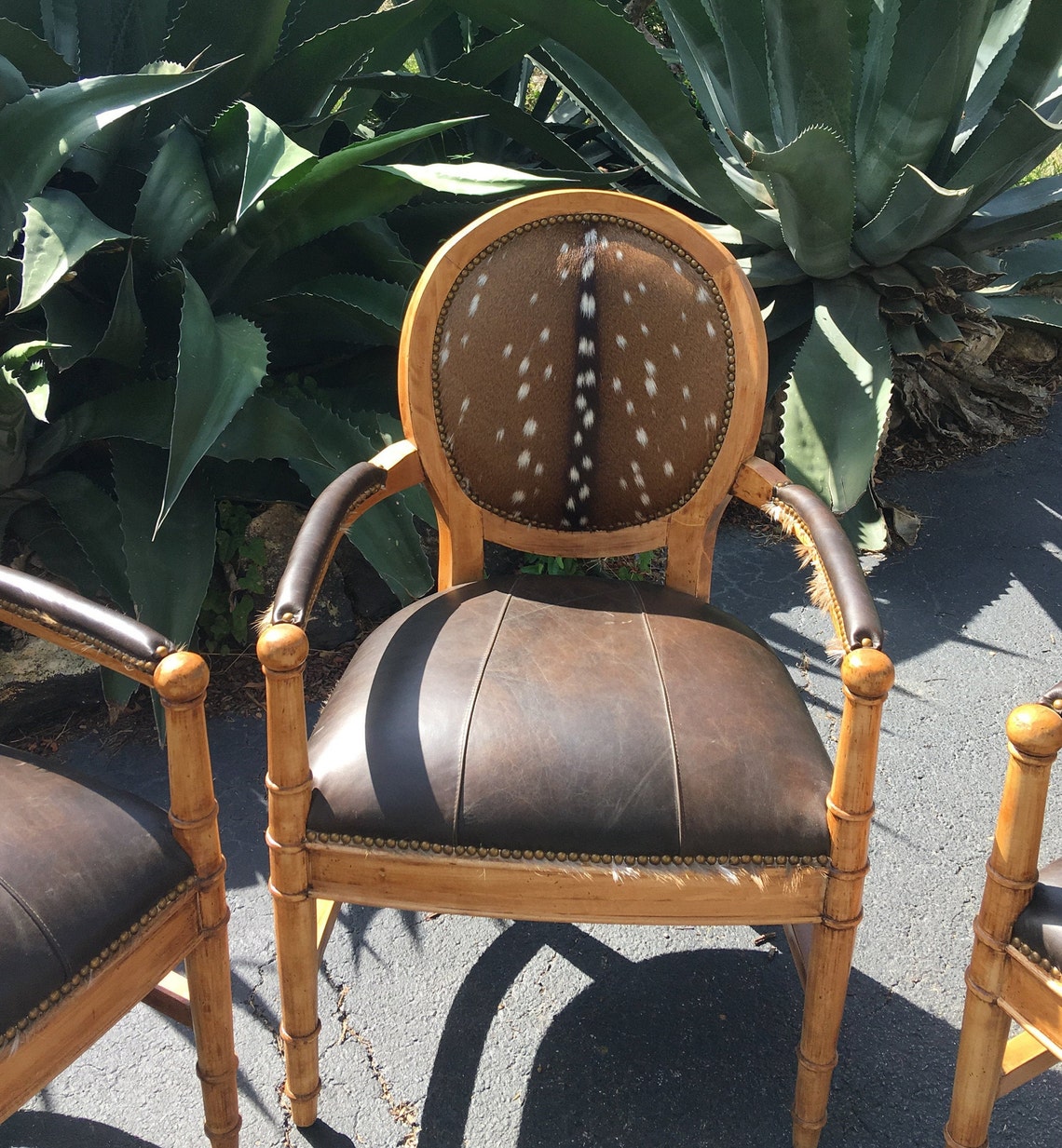 Axis Deer Hide and Leather Chairs Accent Chair Axis Deer Etsy