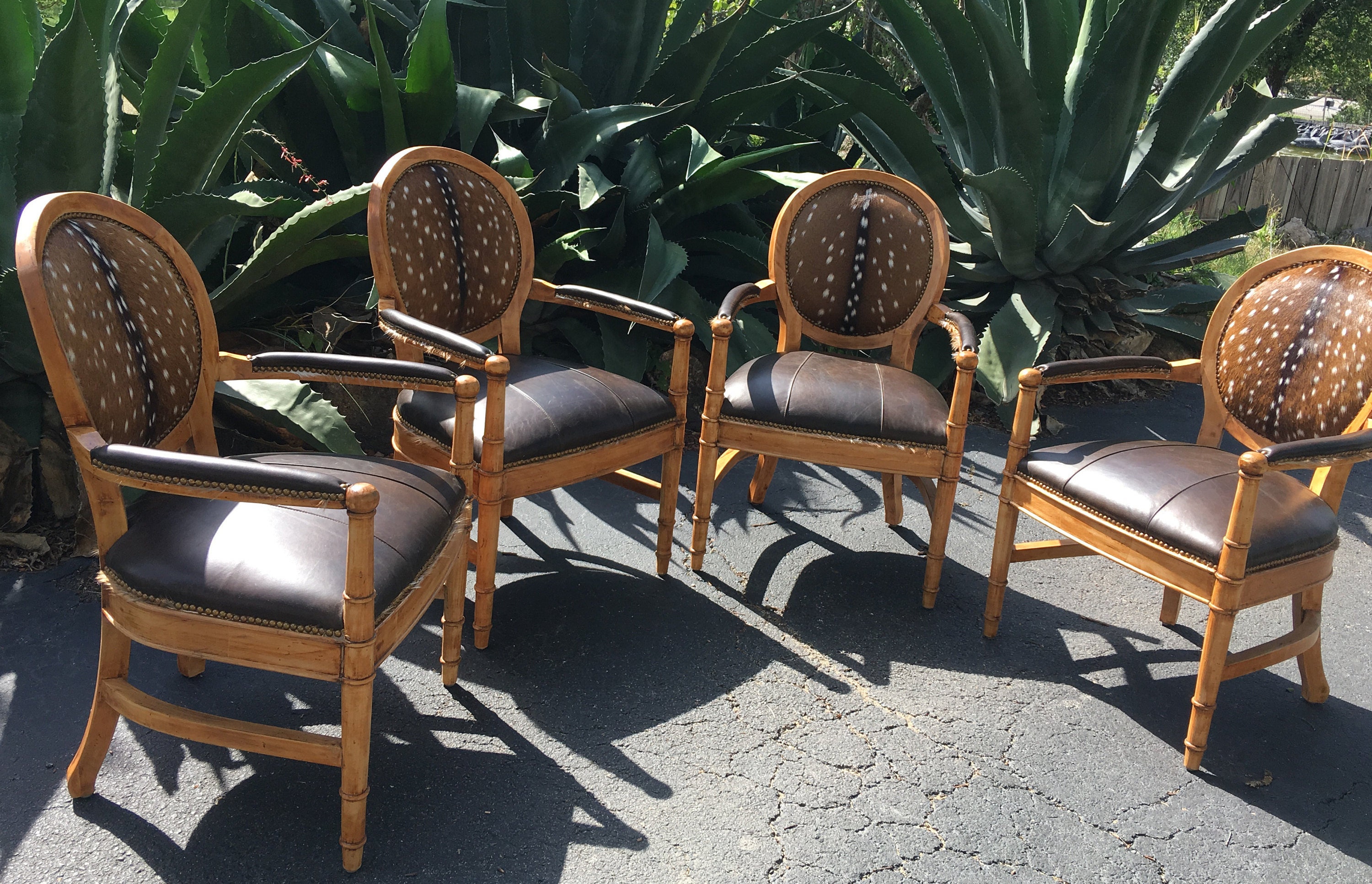 Axis Deer Hide and Leather Chairs Accent Chair Axis Deer Etsy